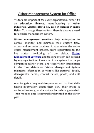 Visitor Management System for Office | Visitor Management Software