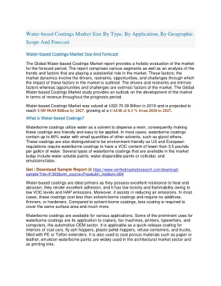 water based coatings market size by type