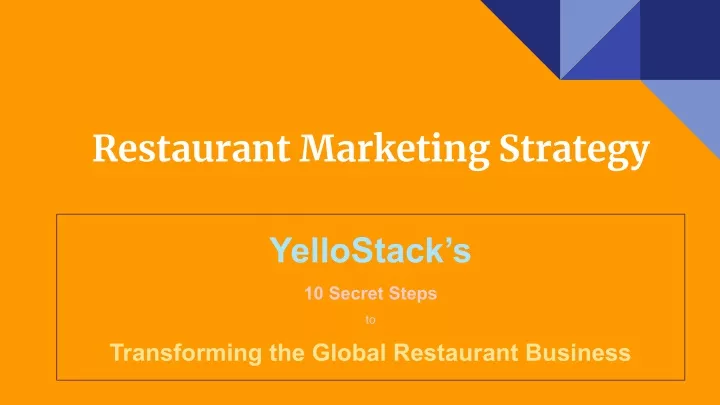 restaurant marketing strategy