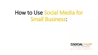 Use Social Media for Small Business