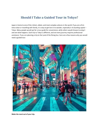 Should I Take a Guided Tour in Tokyo?