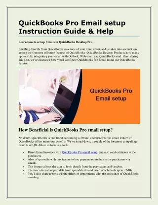 quickbooks pro email setup instruction guide help