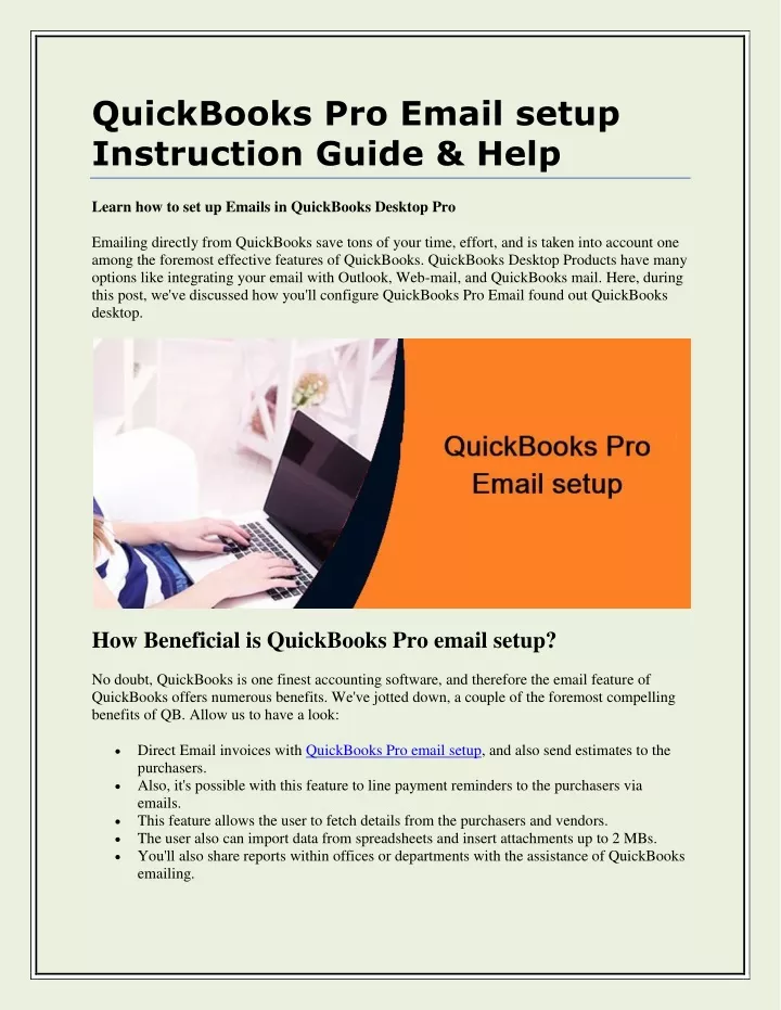 PPT How do I Set up Email in QuickBooks Pro with Easy Steps