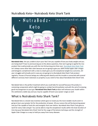 NutraBodz Keto Shark Tank | NutraBodz Keto