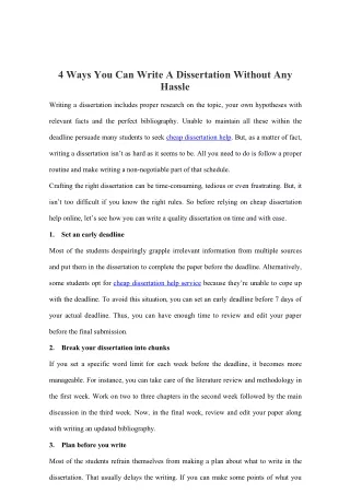 4 ways you can write a dissertation without