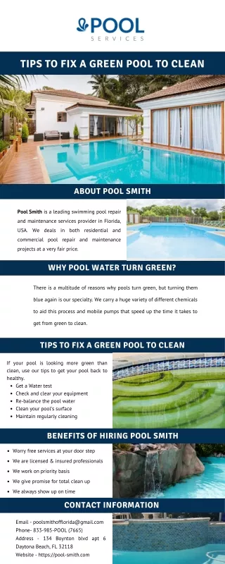 Tips To Fix A Green Pool to Clean
