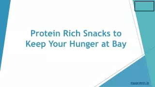 protein rich snacks to keep your hunger at bay