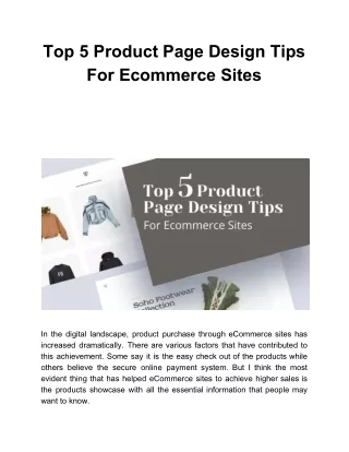 top 5 product page design tips for ecommerce sites