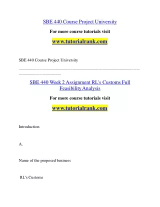 sbe 440 course project university for more course