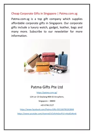 Cheap Corporate Gifts in Singapore | Patma.com.sg