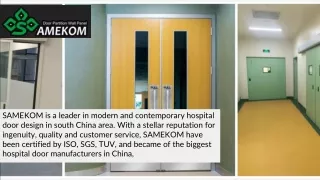 Specifications That Make ICU Doors Ideal to Use