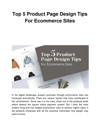 top 5 product page design tips for ecommerce sites