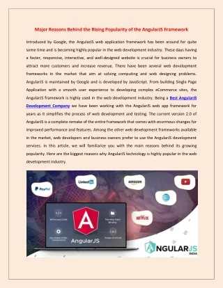 major reasons behind the rising popularity