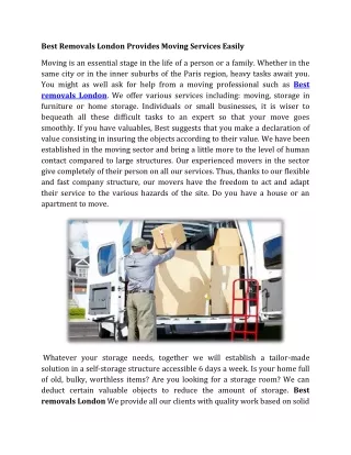 best removals london provides moving services