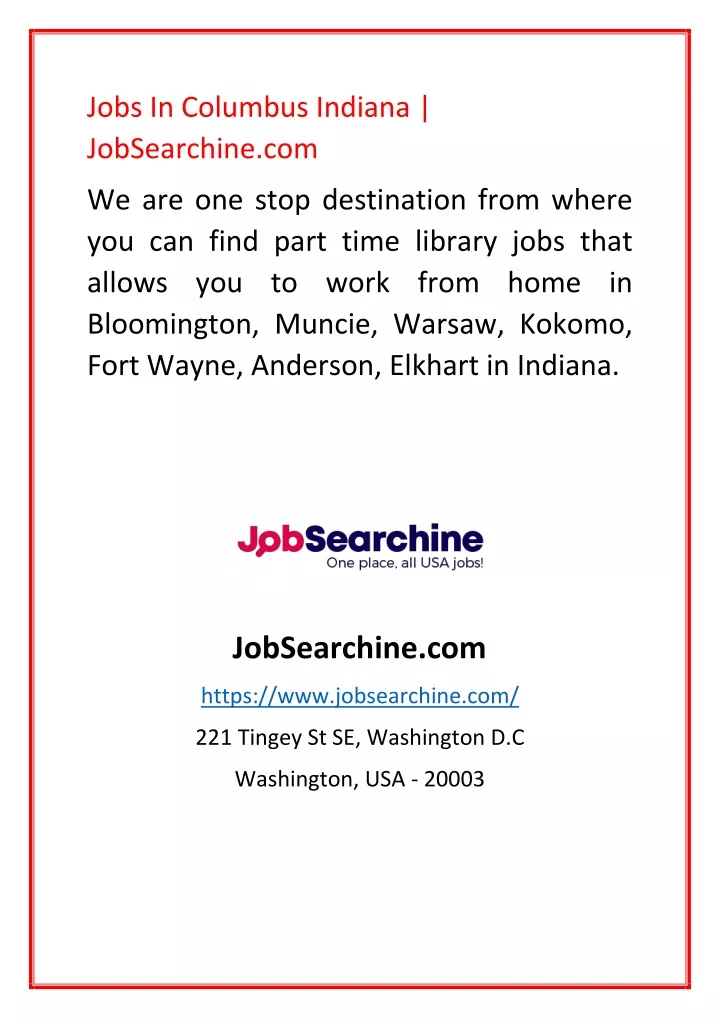 jobs in columbus indiana jobsearchine com