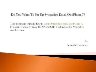 do you want to set up sympatico email on iphone 7