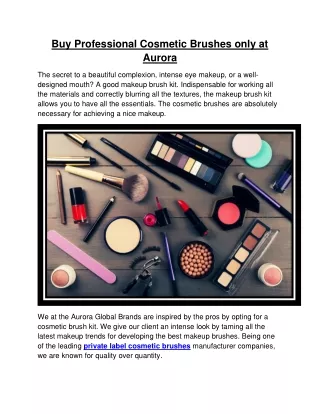 Buy Professional Cosmetic Brushes only at Aurora