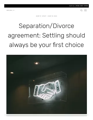 Terms Should Be Included In A Separation/Divorce Agreement