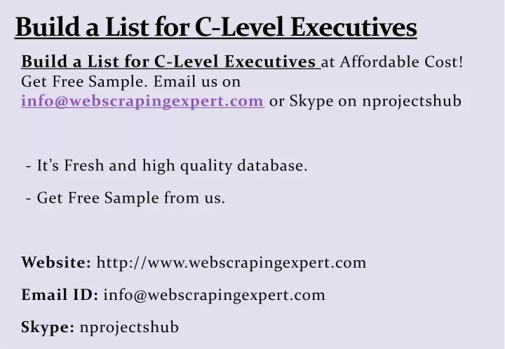 build a list for c level executives