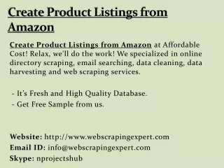 create product listings from amazon