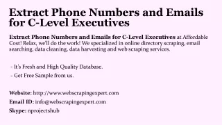 extract phone numbers and emails for c level executives