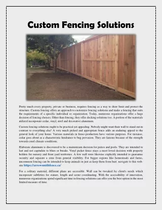 custom fencing solutions