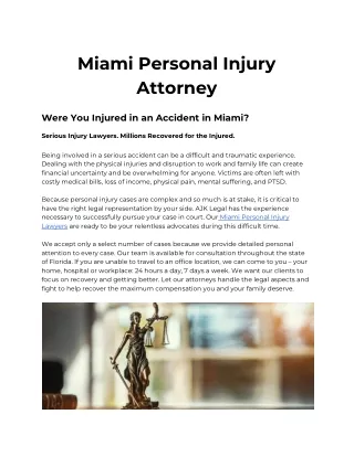 Miami Personal Injury Attorney