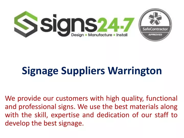 signage suppliers warrington