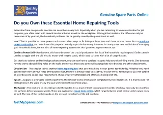 Do you Own these Essential Home Repairing Tools?