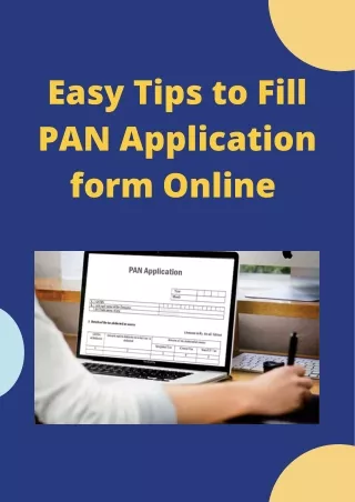 Easy Tips Fill PAN Application form Online