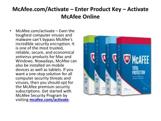 mcafee com activate enter product key activate mcafee online