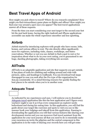 best travel apps of android