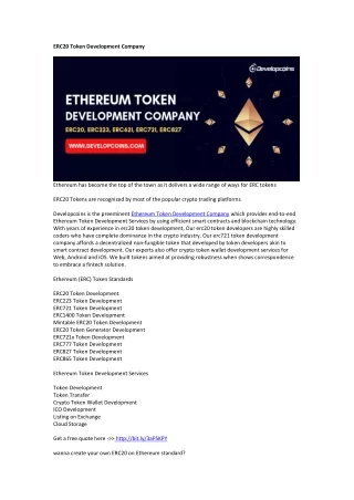 erc20 token development company