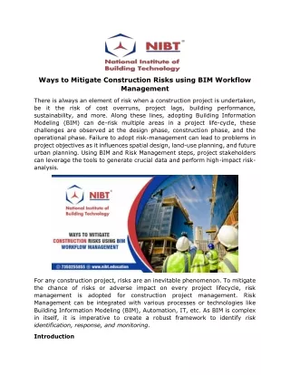 ways to mitigate construction risks using