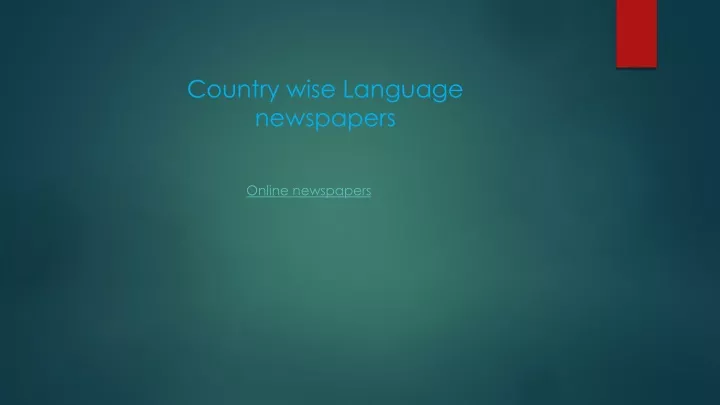 c ountry wise language newspapers