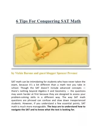 6 Tips For Conquering SAT Math