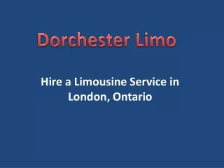 Hire a Limousine Service in London, Ontario