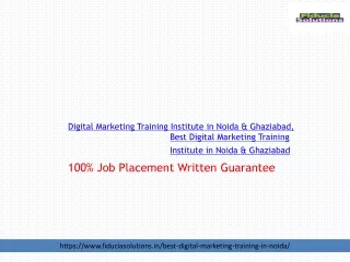 Join Best Digital Marketing Training Institute Noida for Better Future - Fiducia Solutions