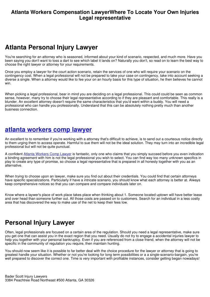 atlanta workers compensation lawyerwhere