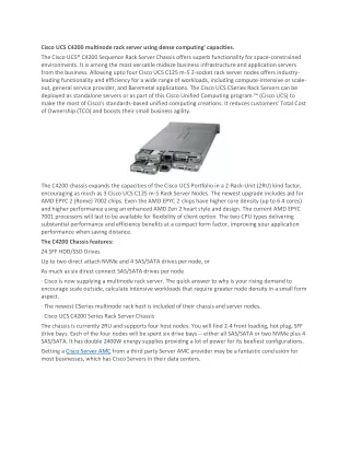 cisco ucs c4200 multinode rack server using dense