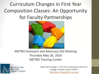 METRO presentation on faculty outreach