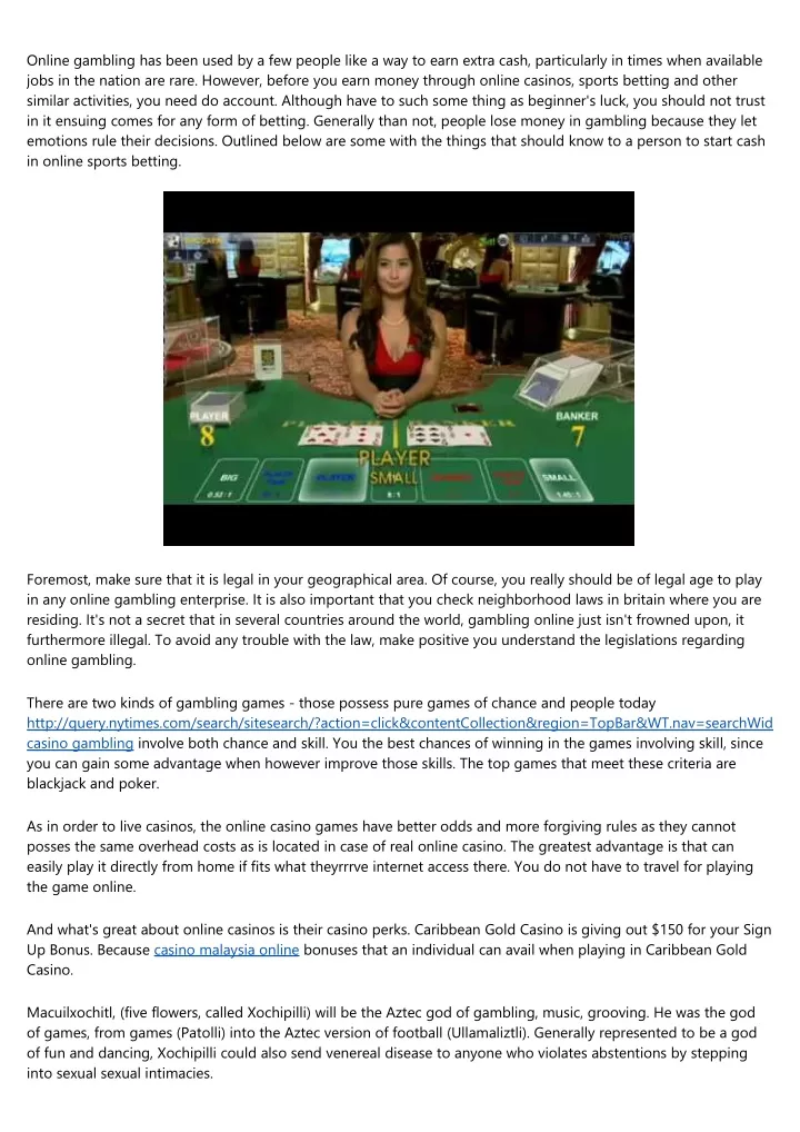 online gambling has been used by a few people