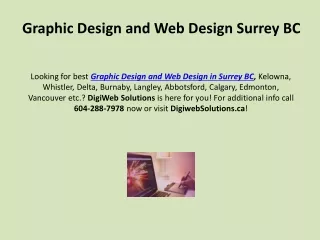 Graphic Design and Web Design Surrey BC