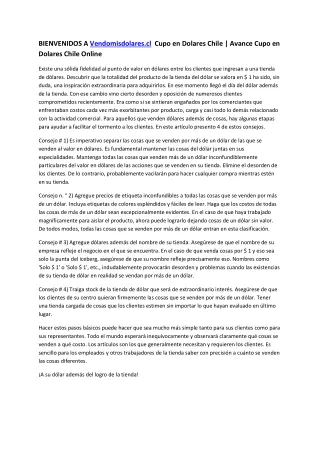 bienvenidos a vendomisdolares cl cupo en dolares
