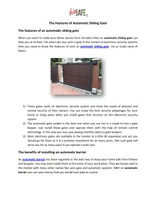 automatic sliding gate