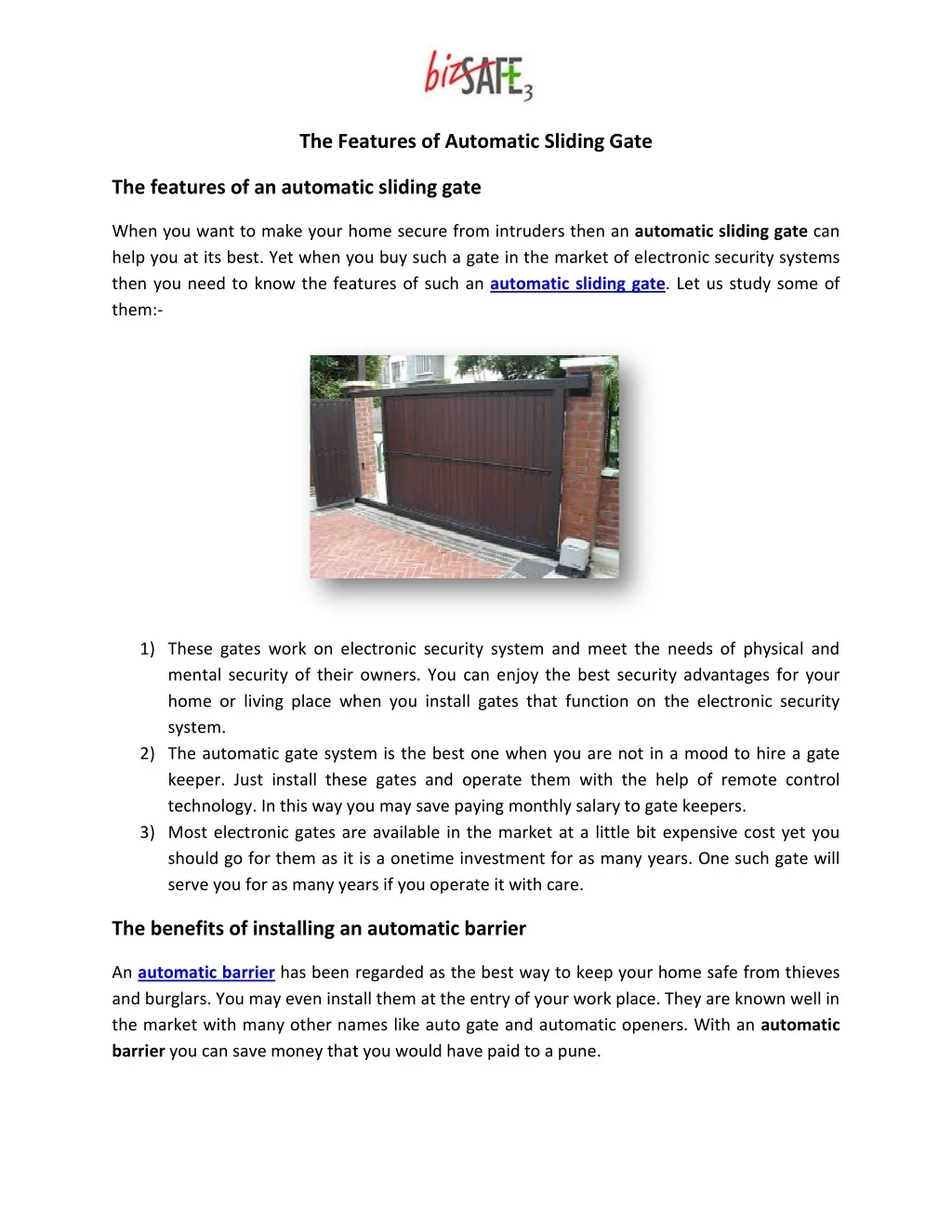 PPT - automatic sliding gate PowerPoint Presentation, free download ...