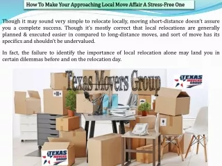 Local Moving Companies in Dallas - Texas Movers Group