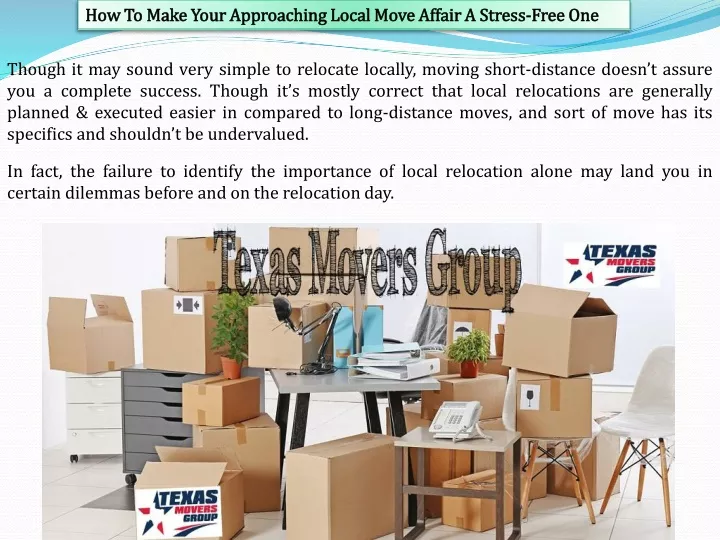 how to make your approaching local move affair