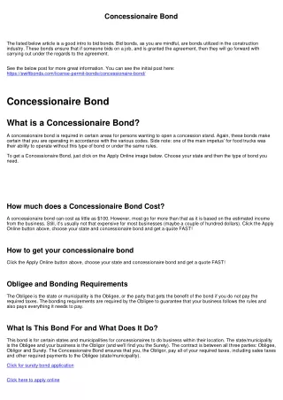 concessionaire bond