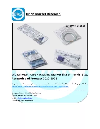 Global Healthcare Packaging Market Size, Share, Future Prospects and Forecast 2020-2026